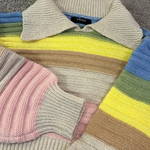 Multicolored Knit Oversized Sweater - Picture 3 of 9